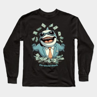 Fin-ancial Shark | Shark Fan Tee Long Sleeve T-Shirt